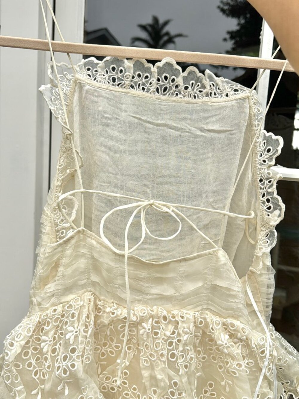 NWT DÔEN Forsythia Dress in Magnolia Medium Cream Lace Tiered Maxi Romantic - Picture 3 of 5